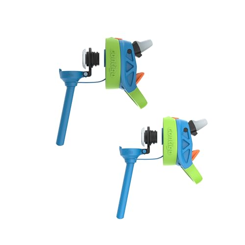 Contigo Autospout Water Bottle, 14oz (Pack of 2), Blue Poppy (Squishies GFX) Blue Poppy/Cool Lime