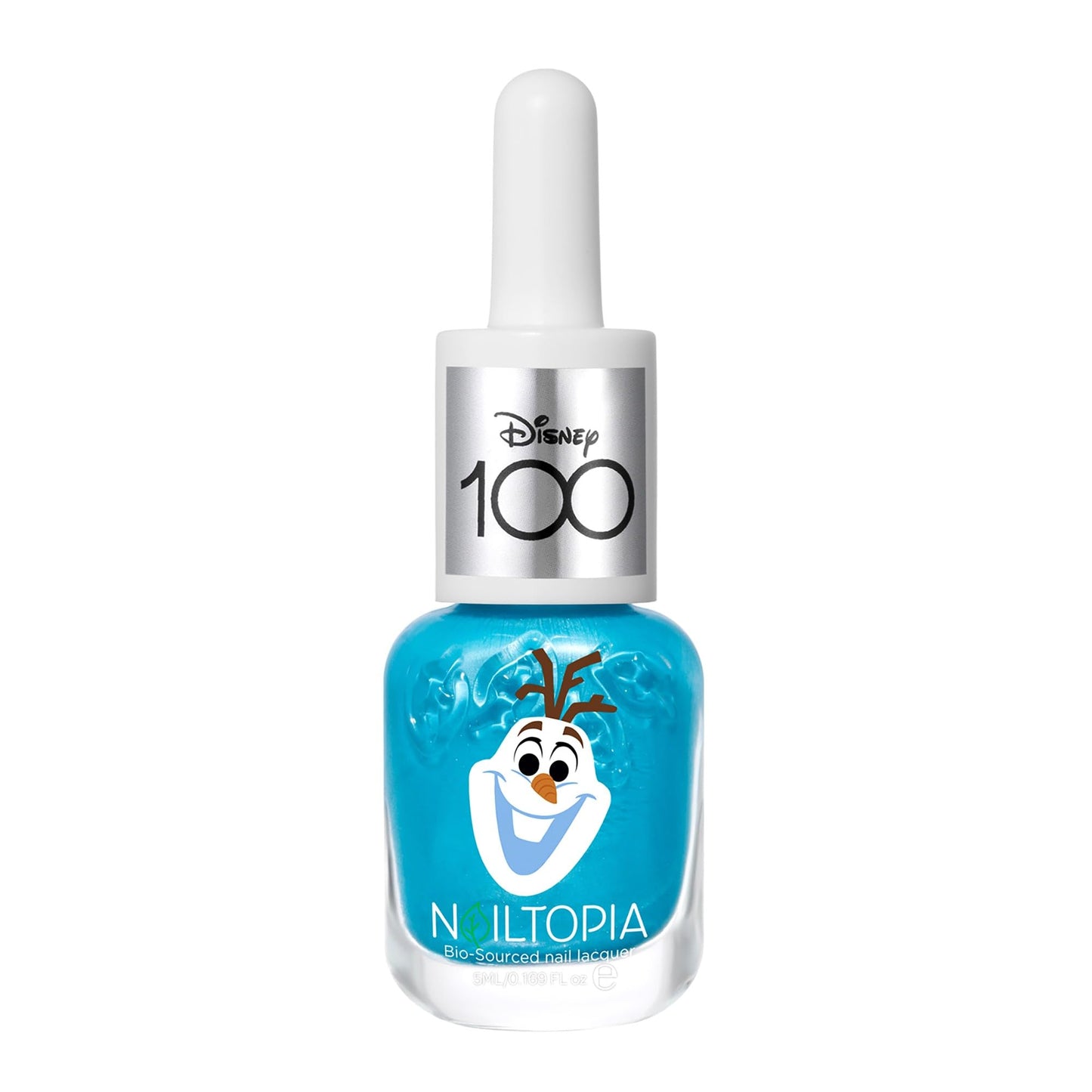Nailtopia Bio-Nail Lacquer Disney Collection Olaf-Superfood-Infused Polish-Chip Resistant Formula-Quick-Dry, Long Lasting Wear-Light Blue Metallic-0.169 oz