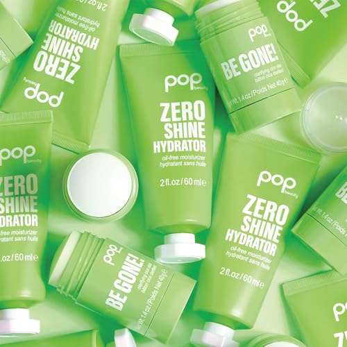 POP Beauty ZERO SHINE HYDRATOR - Oil Free Hydrating Moisturizer, Cactus Fruit Extract and Ceramides Soothe Skin | 2 Fl Oz