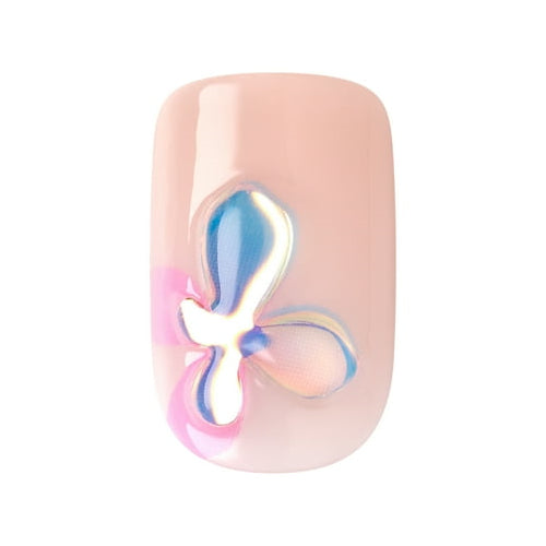 KISS Gel Fantasy Allure Ready-To-Wear Short Square Fake Nails, Pink Floral, 28 Pieces