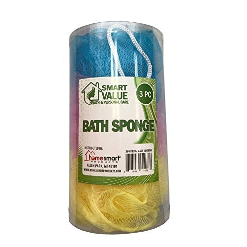 SMART VALUE Bath Sponge in Canister 3 PSc