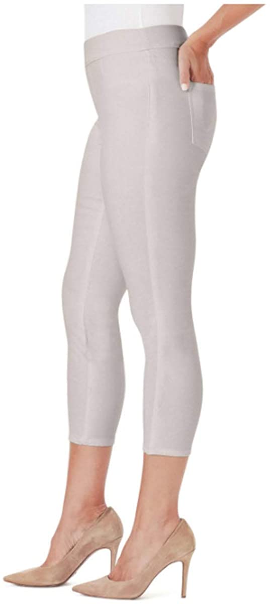 Nine West Women's Heidi Pull-On Yoga Stretch Crop Jeggings (Stone, 4)