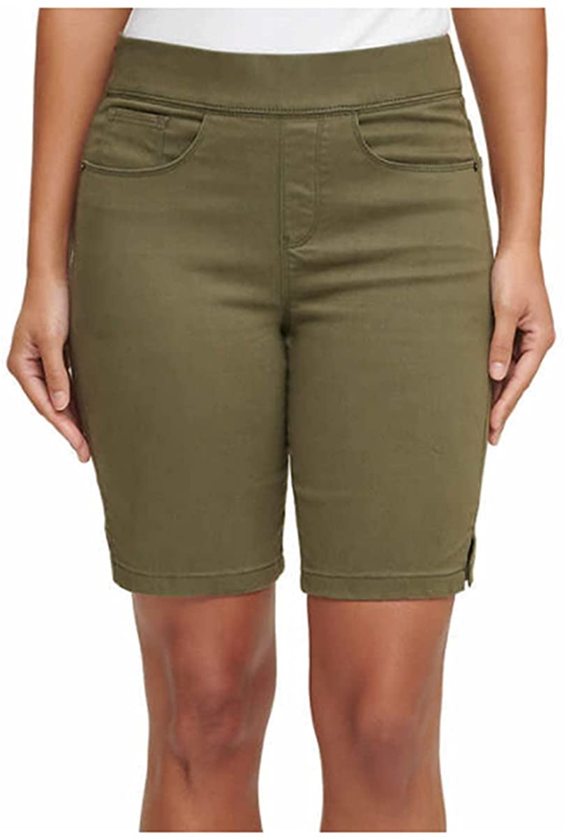 DKNY Jeans Ladies' Pull On Bermuda Short (Olive, X-Small)