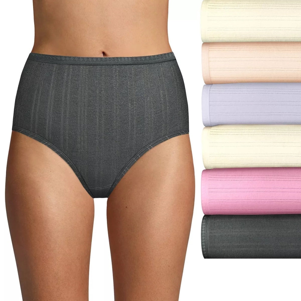 Hanes Womens Ultimate Cool Comfort Briefs 6-Pack Size 5 Small