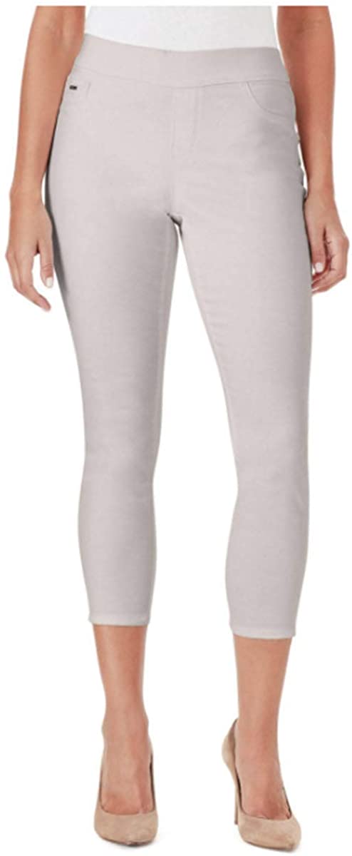 Nine West Women's Heidi Pull-On Yoga Stretch Crop Jeggings (Stone, 4)