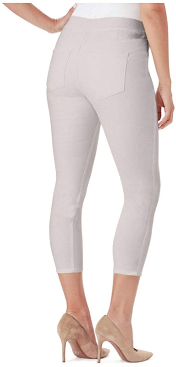 Nine West Women's Heidi Pull-On Yoga Stretch Crop Jeggings (Stone, 4)