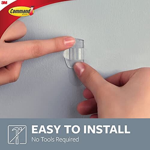 Command Round Cord Clips, Clear, Damage Free Organizing, 4 Cord Clips and 5 Strips
