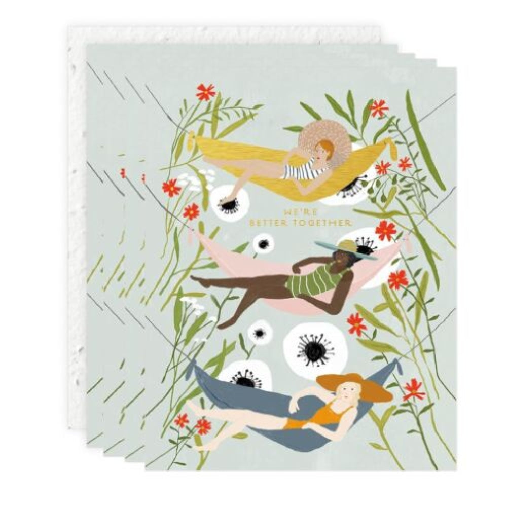 Legacy Better Together Green 5.5 x 4.25 Paper Love Friendship Greeting Seeds Cards Pack of 4