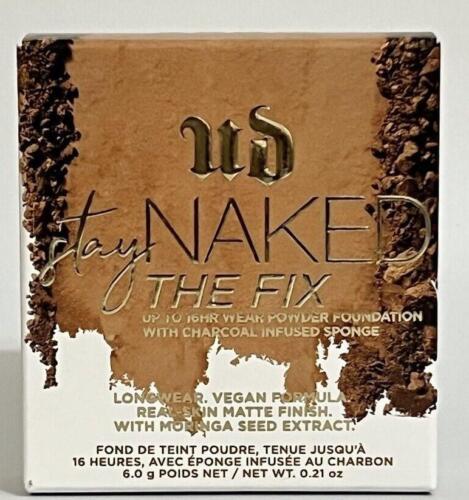 Urban Decay Stay Naked The Fix Powder Foundation, 80NN - Matte Finish Lasts Up To 16 Hours - Water & Sweat-Resistant - Comes with Charcoal-Infused Sponge