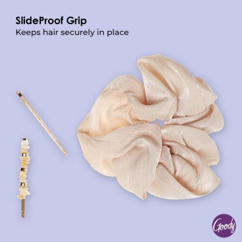 Goody XL Scrunchie and Bobby Slides Bundle - 3 Count, Winter Solstice Collection - Ouchless Hair Accessories for Men, Women, Boys & Girls - Style With Ease & Keep Your Hair Secured - All Hair Types