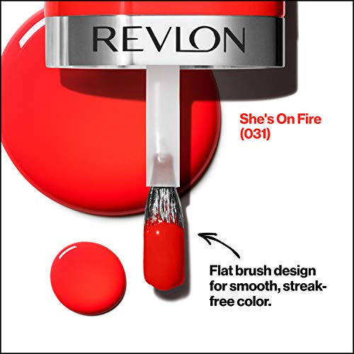REVLON Ultra HD Snap Nail Polish, Glossy Nail Color, 100% Vegan Formula, No Base and Top Coat Needed, 031 She's on Fire, 0.27 Fl Oz