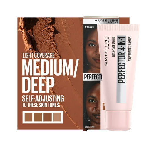 Maybelline Instant Age Rewind 4-In-1 Matte Foundation Makeup, Medium/Deep, 1 fl oz