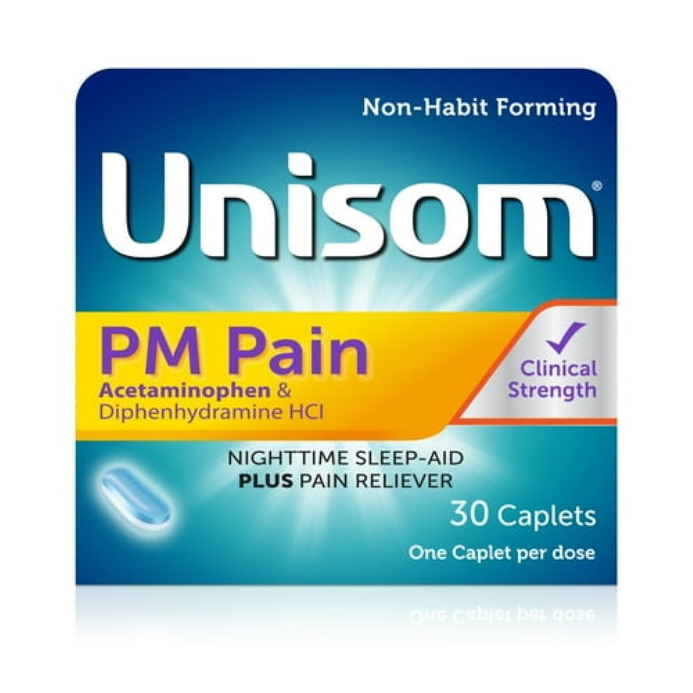 Unisom PM Pain Caplets (30 Ct), Acetaminphen & Diphenhydramine HCI
