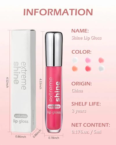 Clear Glitter Lip Gloss Lip Plumper, Hydrating Lip Glow Oil Plumping Lip Oil Gloss, Long Lasting Moisturizing Nude Pink Tinted Jelly Lip Gloss, Shimmer Juicy Bomb Lipgloss Lip Glaze for Women Girls-03