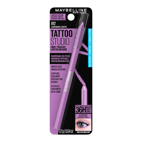 Maybelline Tattoo Studio Sharpenable Gel Pencil Waterproof Longwear Eyeliner, Lavender Lights, 0.04 oz