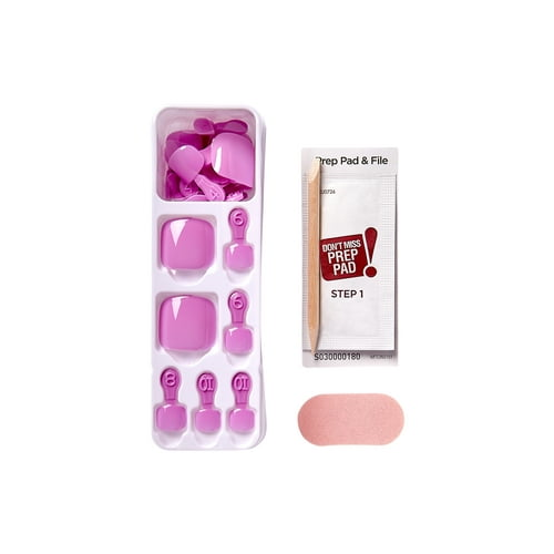 KISS imPRESS Color Square Press-On Toenails, Purple, 24 Pieces