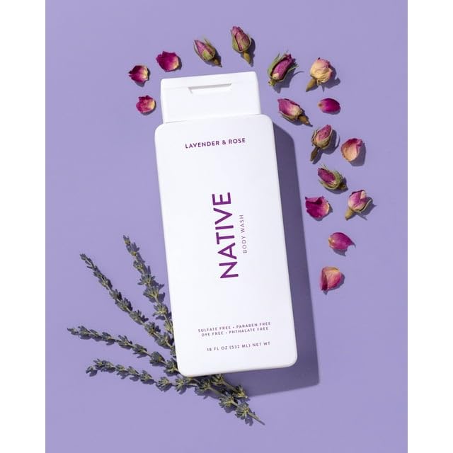 Generic Native Body Wash, Lavender & Rose, Sulfate Free, Paraben Free, for Men and Women, 18 oz