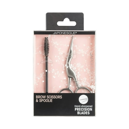Japonesque Stainless Steel Brow Scissors and Spoolie Eyebrow Kit, 2-Piece