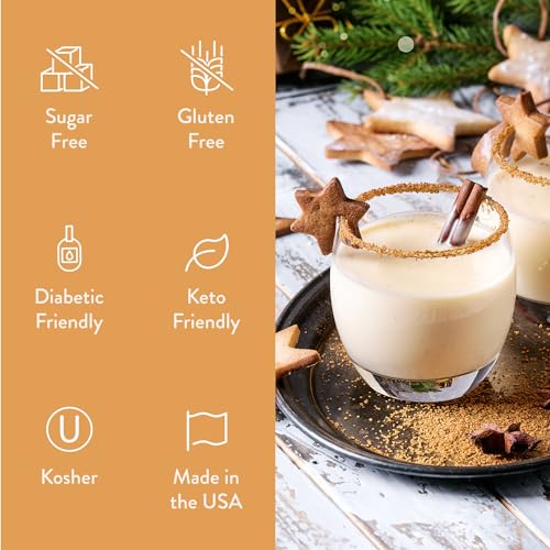 Jordan's Skinny Syrups Sugar Free Coffee Syrup, Eggnog Flavor Drink Mix, Zero Calorie Flavoring for Chai Latte, Protein Shake, Food & More, Gluten Free, Keto Friendly, 25.4 Fl Oz, 1 Pack
