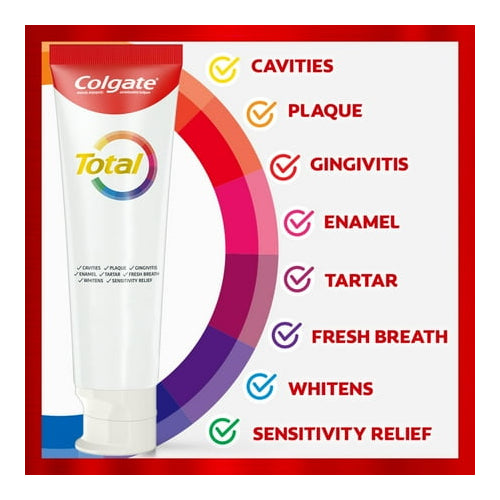 Colgate Total Whitening Toothpaste, Mint, 2 Pack, 5.1 Oz Tubes