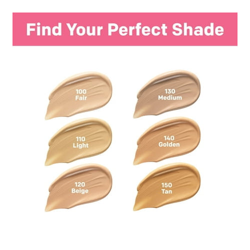 Almay Skin Perfecting Healthy Biome Foundation Makeup, SPF 25, 150 Tan, 1 fl oz