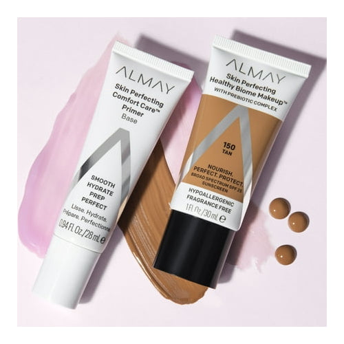Almay Skin Perfecting Healthy Biome Foundation Makeup, SPF 25, 150 Tan, 1 fl oz
