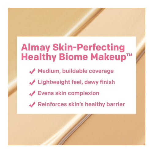 Almay Skin Perfecting Healthy Biome Foundation Makeup, SPF 25, 150 Tan, 1 fl oz