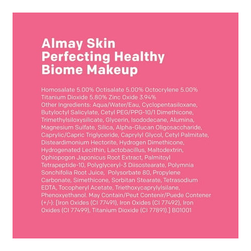 Almay Skin Perfecting Healthy Biome Foundation Makeup, SPF 25, 150 Tan, 1 fl oz