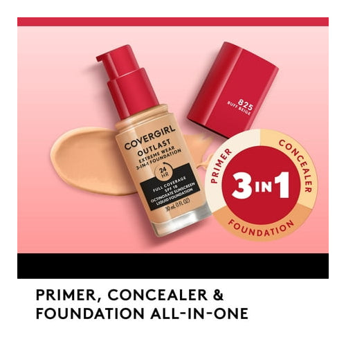 COVERGIRL Outlast Extreme Wear Foundation SPF18, 880 Cappuccino, 1 oz