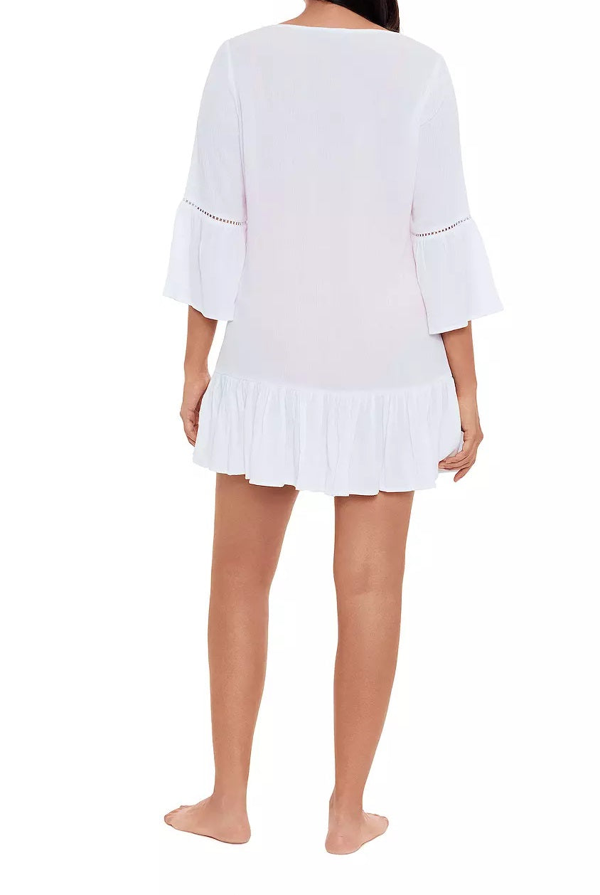 Women's Draper James Oversized Shirt Dress Coverup White Small