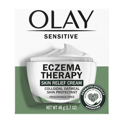 Olay Sensitive Skin Eczema Therapy Face Moisturizer with Colloidal Oatmeal, Fragrance-Free, 1.7 oz