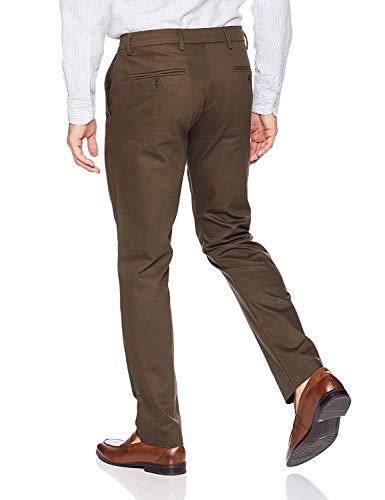 Dockers Men's Slim Fit Signature Khaki Lux Cotton Stretch Pants, Fern, 38W x 30L