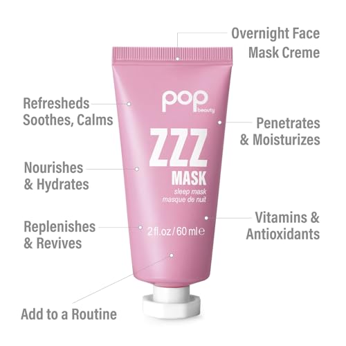 POP Beauty ZZZ MASK - Rehydrating and Reviving Face Mask, Niacinamide and Ceramides Replenish Skin | 2 Fl Oz