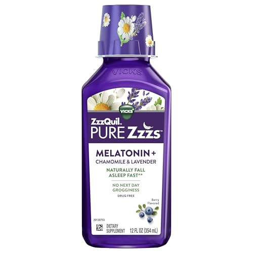 ZzzQuil, Pure Zzzs Melatonin Plus Chamomile & Lavender Liquid, 12 Fl Oz