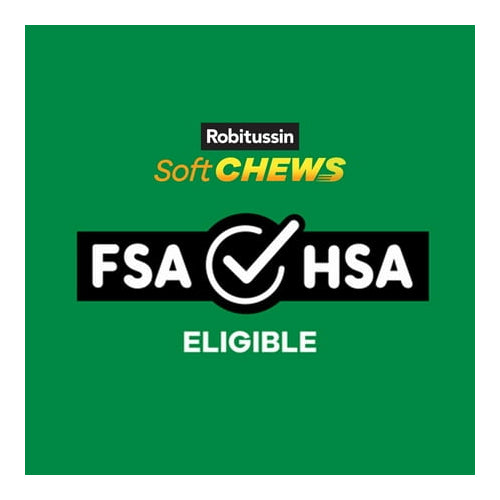 Robitussin Soft Chews, Long-Acting Cough Relief Cold Medicine, Berry Flavor, 20Ct Chewable Tablets