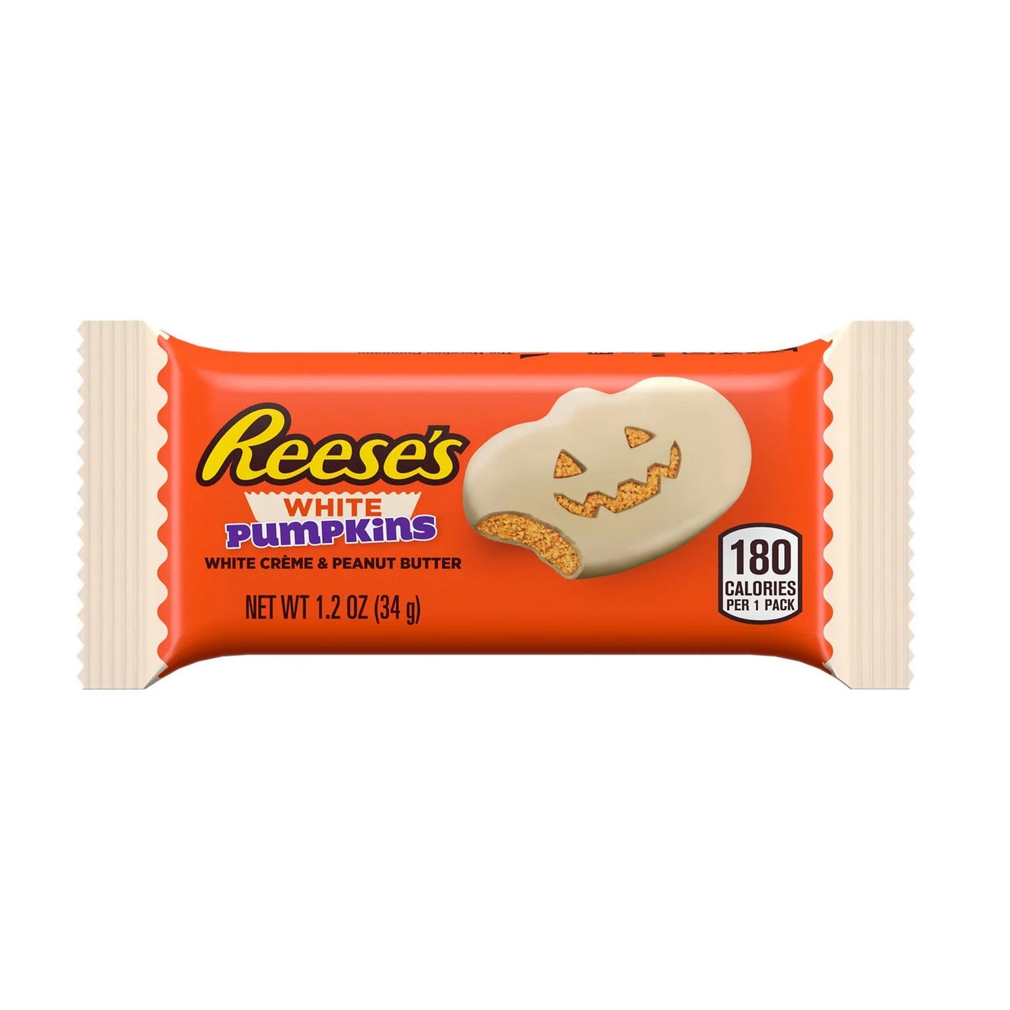 REESE'S White Creme Peanut Butter Pumpkins, 1.2 oz bag, 6 pack