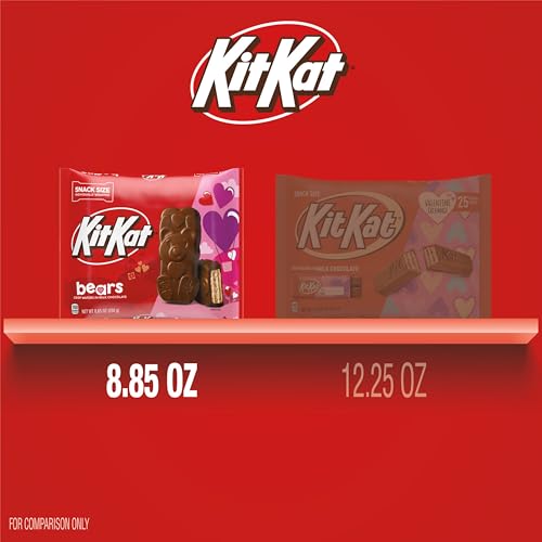 KIT KAT Milk Chocolate Wafer Snack Size Bears, Valentine's Candy Bag, 8.85 oz