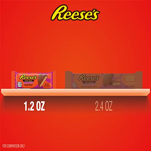 REESE'S Milk Chocolate Peanut Butter Hearts, Valentine's Candy Packs, Perfect Valentines Day Gift for Him, Her, or Kids, Football Party Snacks, 1.2 oz (6 Count)