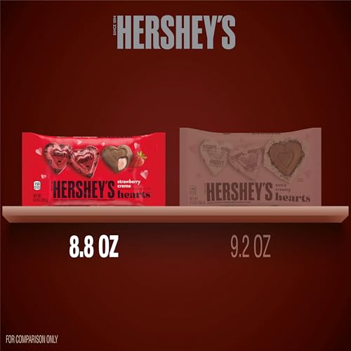 HERSHEY'S Strawberry Creme Flavored Hearts, Valentine's Candy Bag, 8.8 oz