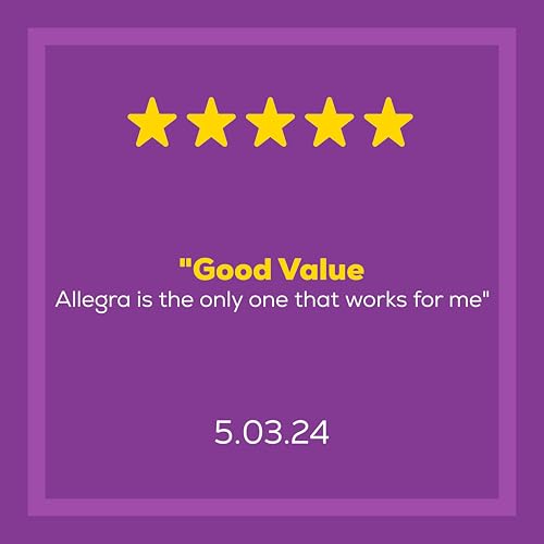 Allegra Adult Non-Drowsy Antihistamine Tablets, 5-Count, 24-Hour Allergy Relief, 180 mg