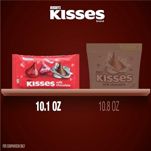 HERSHEY'S KISSES Milk Chocolate, Valentine's Candy Bag, 10.1 oz