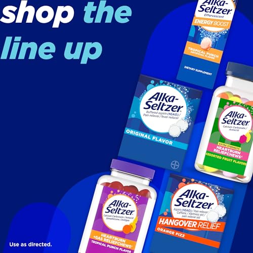 Alka-Seltzer Heartburn Relief Lemon Lime Flavor Effervescent Tablets, 4-in-1 Relief from Heartburn, Sour Stomach, Acid Indigestion, and Upset Stomach, Dissolvable Antacid, 36 Ct