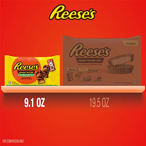 REESE'S Milk Chocolate Peanut Butter Creme Bunnies, Easter Candy, 9.1 oz Bag
