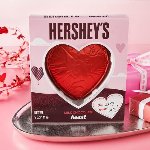 HERSHEY'S Milk Chocolate Heart, Valentine's Candy Gift Box, 5 oz