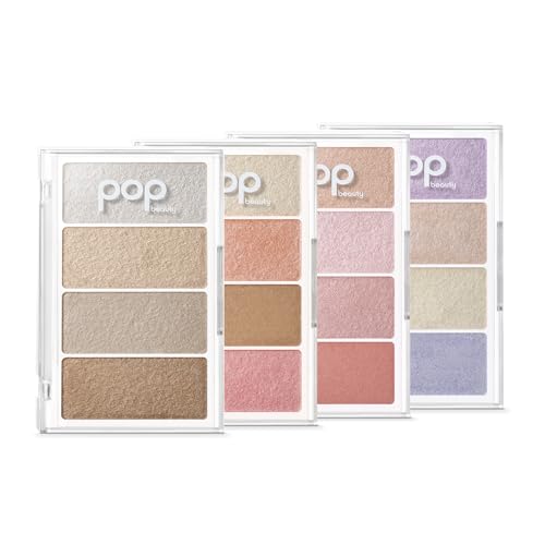 POP Beauty PRISMATIC POP PALETTE | BETTER BARE - Ultra Light Reflecting Blush Palette, Seamlessly Blends onto Skin for an Ethereal Finish, 4 Shade Skin Illuminator for 3D Glow | 0.3 Oz