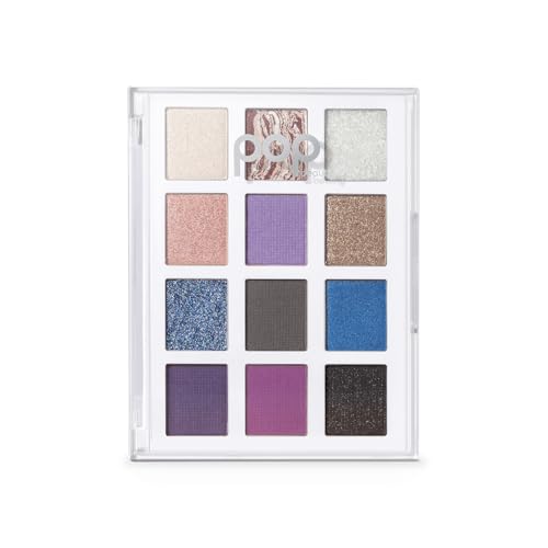 POP Beauty LIGHTSHOW PALETTE | SLAY - Eyeshadow Palette, 12 Shades, Complementary Colours, Multi-Textured, Richly-Pigmented | Matte, Metallic, Satin, Glitter