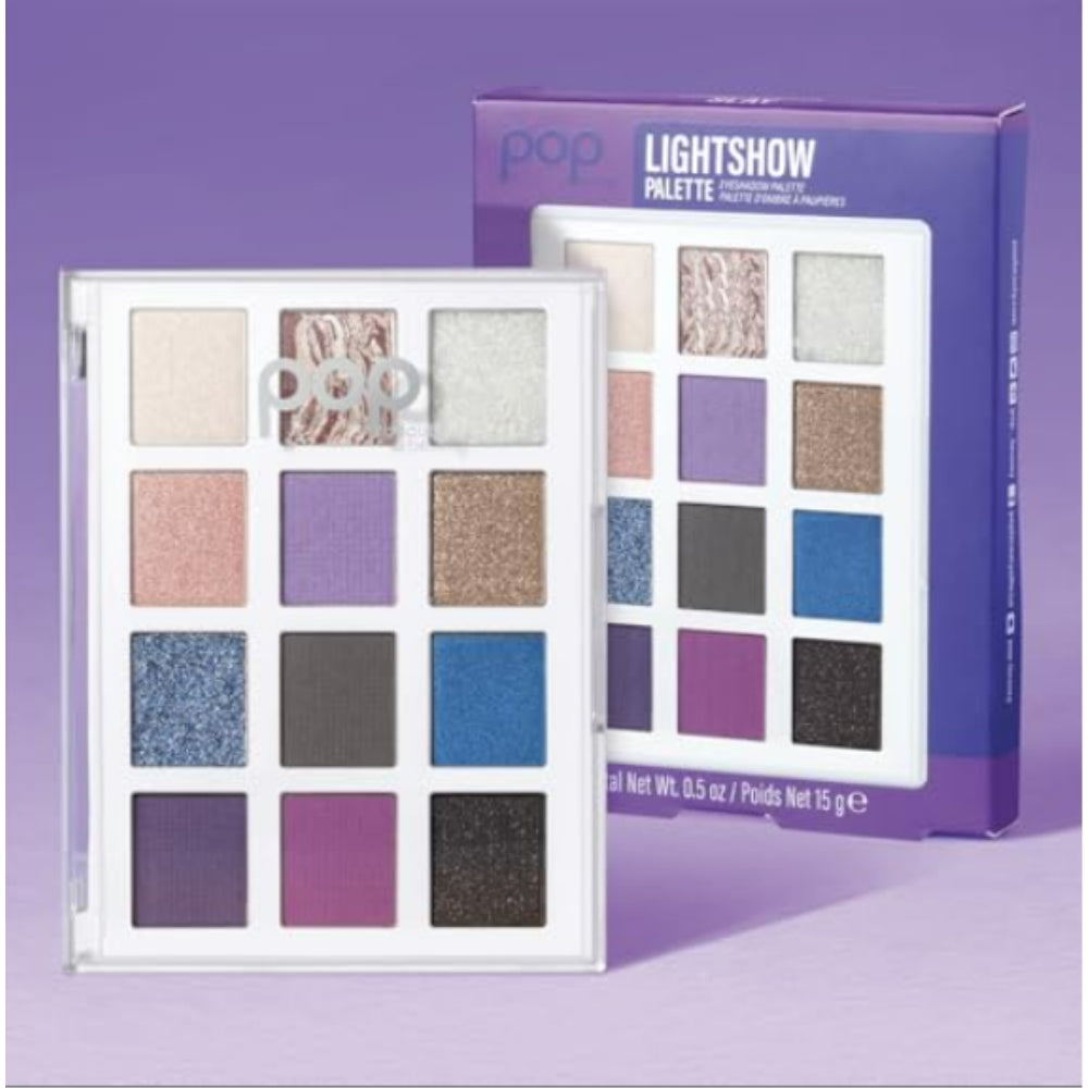 POP Beauty LIGHTSHOW PALETTE | SLAY - Eyeshadow Palette, 12 Shades, Complementary Colours, Multi-Textured, Richly-Pigmented | Matte, Metallic, Satin, Glitter