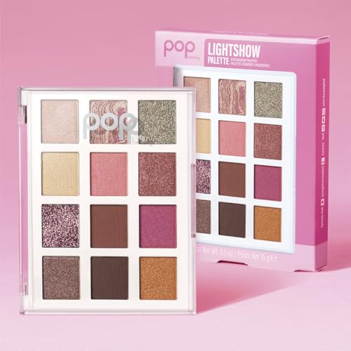 POP Beauty LIGHTSHOW PALETTE | PRETTY PUNK - Eyeshadow Palette, 12 Shades, Complementary Colours, Multi-Textured, Richly-Pigmented | Matte, Metallic, Satin, Glitter