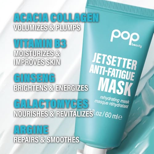 POP Beauty JETSETTER ANTI-FATIGUE MASK - Powerful Replenishing Face Mask, Ceramides Deeply Moisturize Skin | 2 Fl Oz
