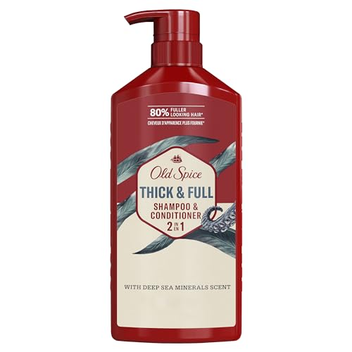 Old Spice Mens 2 in 1 Shampoo and Conditioner for All Hair Types, Thick & Full 21.9 fl oz